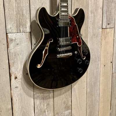 New D'Angelico Premier DC Semi-Hollow Double Cut with Stop Tailpiece, Black Flake, Buy Small Biz! image 3