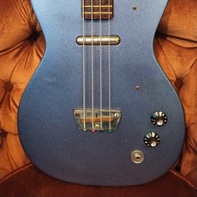 1960s Silvertone Bass Guitar - Custom Blue Sparkle image 3