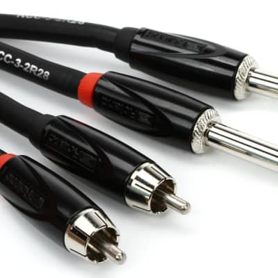 Roland RCC-3-2R28 Dual 1/4-inch TS Male to RCA Male Interconnect Cable - 3 foot image 1