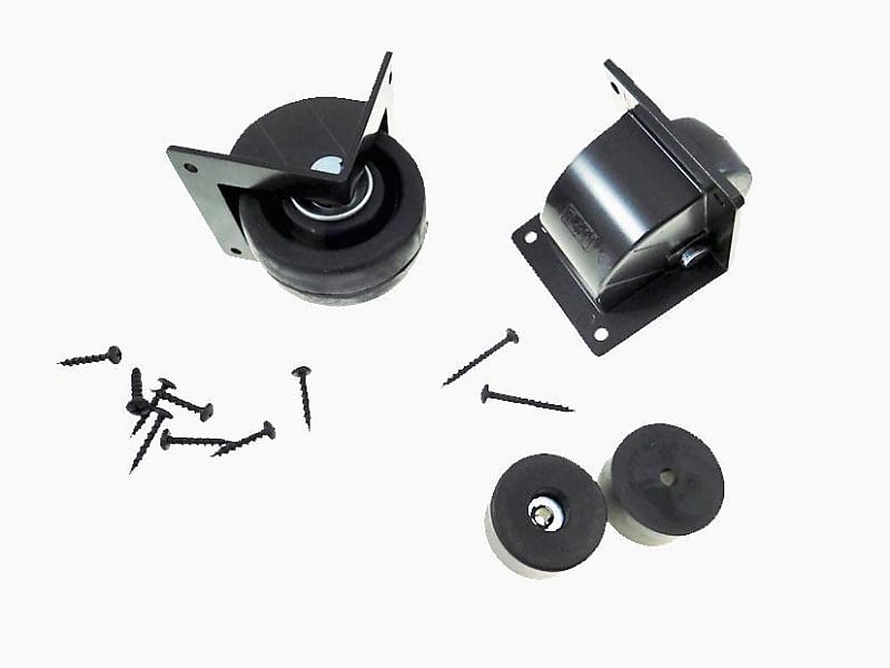 3" Black Recessed Caster Kit for Large Speakers 2) Reverb