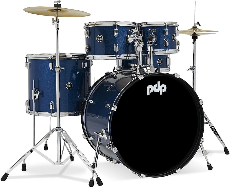 PDP Center Stage PDCE2215KTRB 5-piece Complete Drum Set with Cymbals - Royal Blue Sparkle image 1