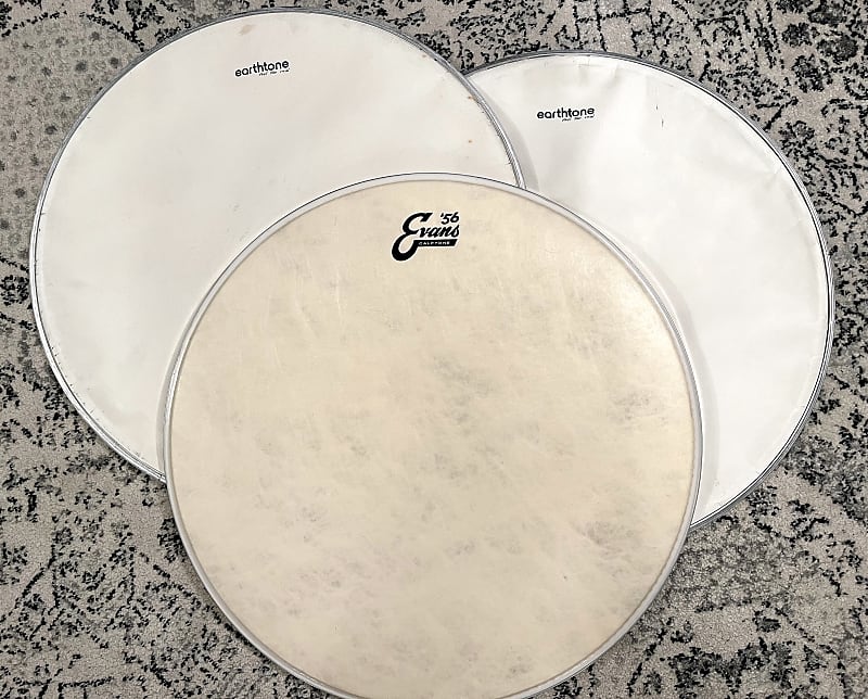 EarthTone Calfskin and Evans Calftone Bass Drum Heads ETH20 Reverb