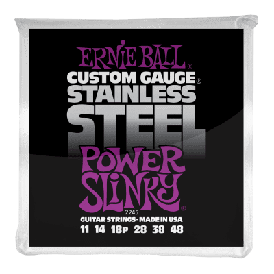 Ernie Ball Power Slinky Stainless Steel Wound Electric Guitar Strings 11-48 image 1
