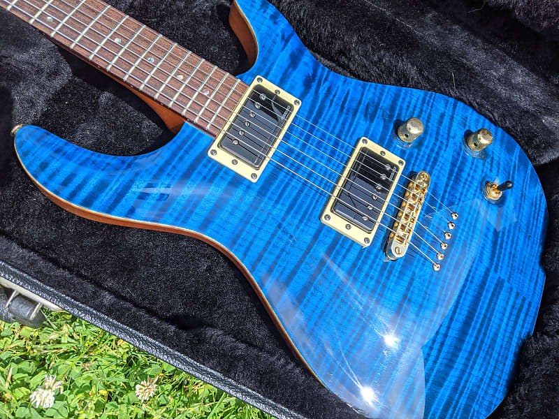 Carvin / Kiesel CT6 California Carved Top - Fishman Fluence Classic -  Flamed Maple Blue w/ Deluxe Ca