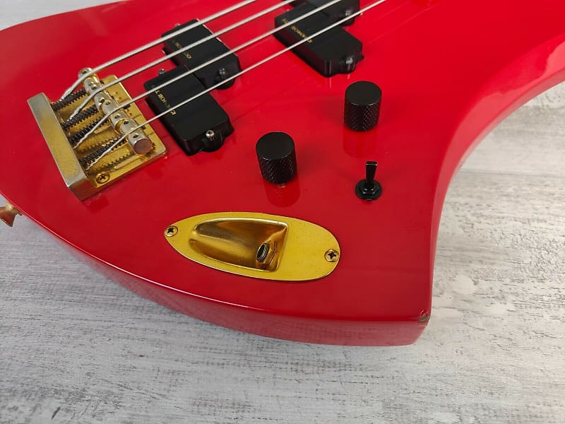 1990's Burny MB-95Y Neckthrough Mockingbird Bass (Red) | Reverb UK