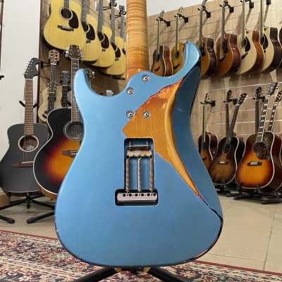 Agostin Custom Guitars Classsic S Relic, Faded Lake Placid Blue Over Sunburst image 7
