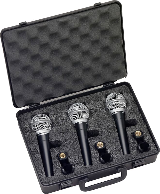 Samson R21 Dynamic Microphone 3-pack image 1