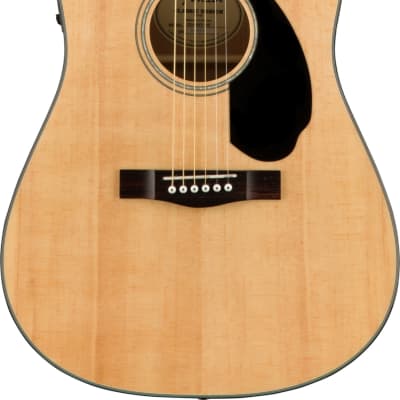 Fender CD-60SCE Dreadnought Acoustic Guitar, Natural image 1