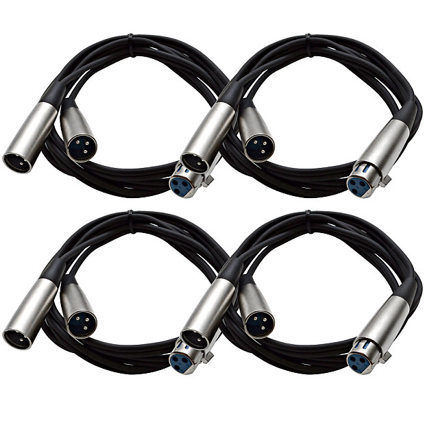 Seismic Audio SA-Y2.5-4 XLR Female to Dual XLR Male Y Splitter Patch Cables - 5' (4-Pack) image 1