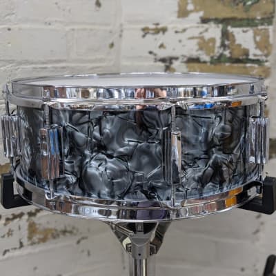 Revere 5.5x14" Black Diamond Pearl Vintage Snare Drum MIJ image 5
