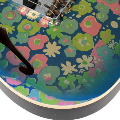 Fender Custom Shop LTD Double Esquire Thinline Custom Relic, Blue Flower image 5