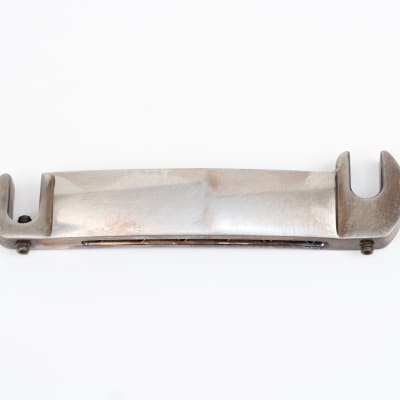 Wrap-Around Compensated Tailpiece, 1953 - 1960 Gibson Replacement Bridge “Stud Finder” (Aged Nickel) image 5