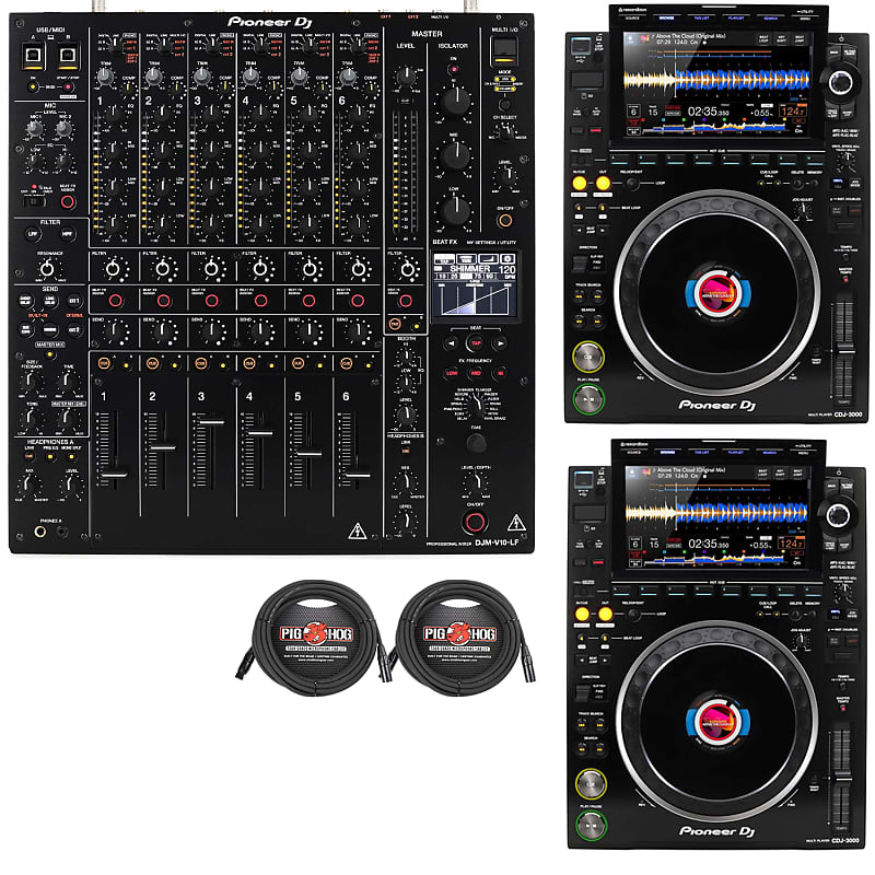 Pioneer DJ DJM-V10 6-Channel DJ Mixer w/ (2) Pioneer CDJ-3000 | Reverb