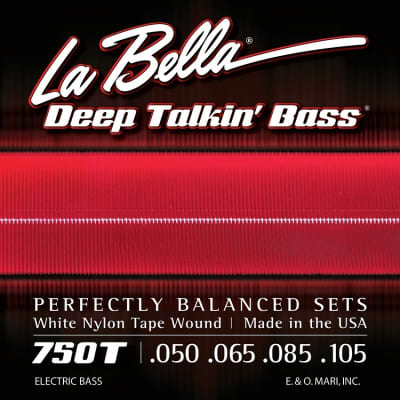 La Bella 750T Deep Talkin' White Nylon Tapewound Bass Guitar Strings - .050-.105 Light image 1