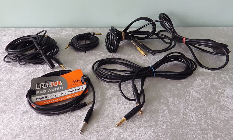 7 cable lot Mogami mic 20&#039; 18&#039; instrument Pro-Link Monster Cable Neutrik XLR heavy duty power cord 1/4&quot; straight connectors  			