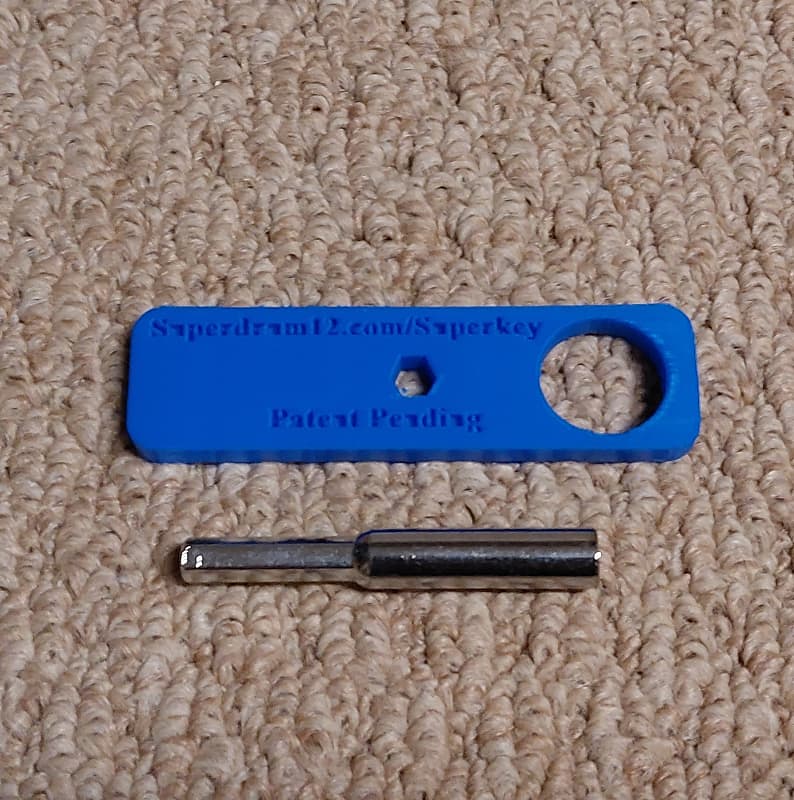 Superdrum Speed Blue Plastic/Chrome Drum Tuning Key Wrench (569) image 1