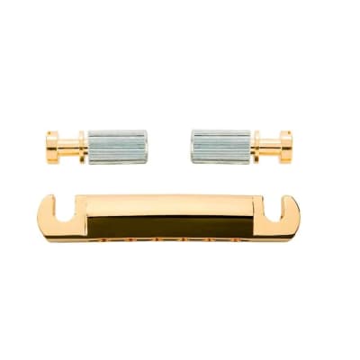 Gibson Stop Bar Tailpiece w/Studs &amp; Inserts - Gold image 1