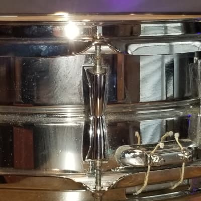 14" Yamaha Steel Snare Drum With Yamaha Steel Snare 5.5x14 Drum 2000s Chrome image 3