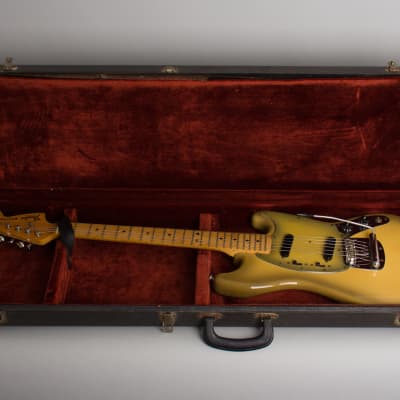 Fender  Mustang Solid Body Electric Guitar (1979), ser. #S 823784, original black tolex hard shell case. image 10
