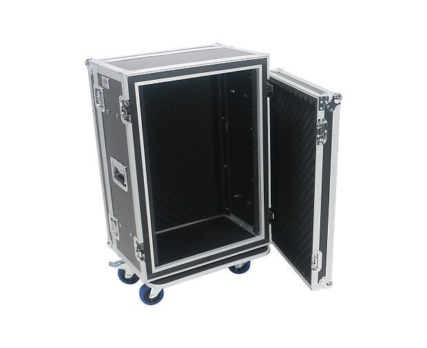 OSP SC16U-12 16-Space 12" ATA Shock Mount Effects Rack Case w/ Casters image 1