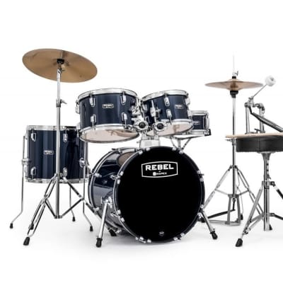 Mapex Rebel 5 Piece Complete Drum Kit w/ Fast Size Toms Royal Blue RB5844FTCYB image 1