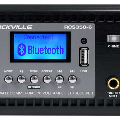 Rockville 6-Zone Commercial/Restaurant Bluetooth Amp+10 White 6.5" Wall