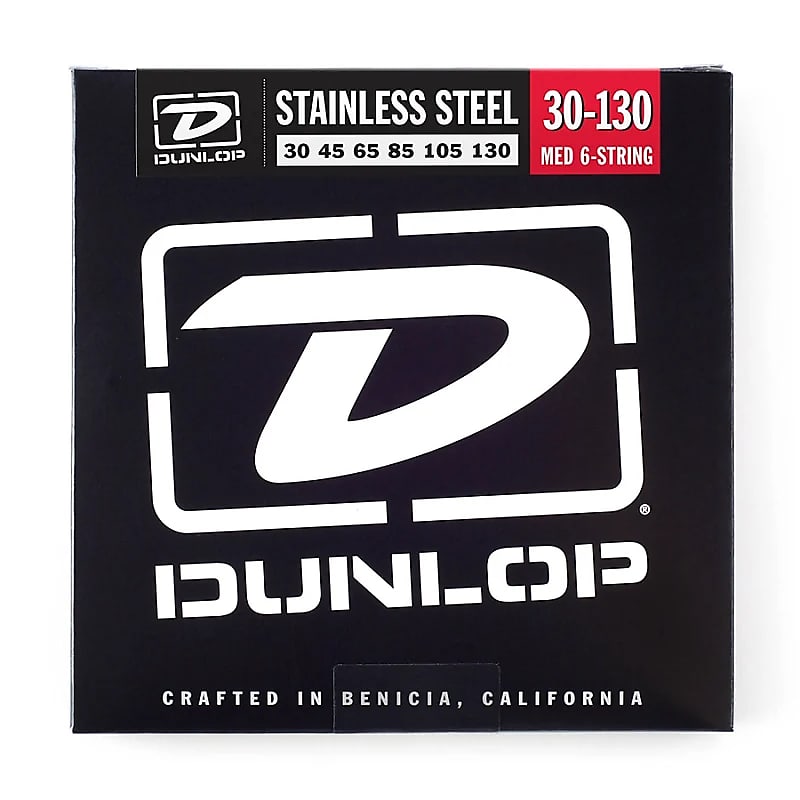 Dunlop DBS30130 Stainless Steel 6-String Bass Strings (30-130) imagen 1