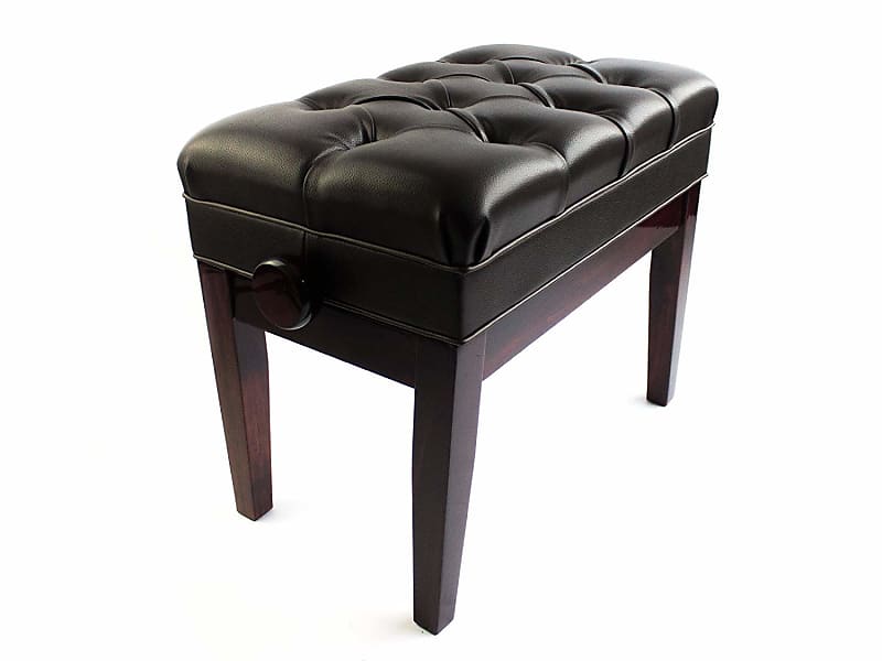 Symphony Adjustable Cushion Seat Piano Bench Stool with Storage - Polished Mahogany (FS311PM) image 1