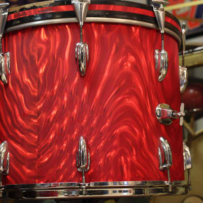 1966 Slingerland 'Modern Combo' in Red Satin Flame 14x18 14x16 9x13 9x10 image 22
