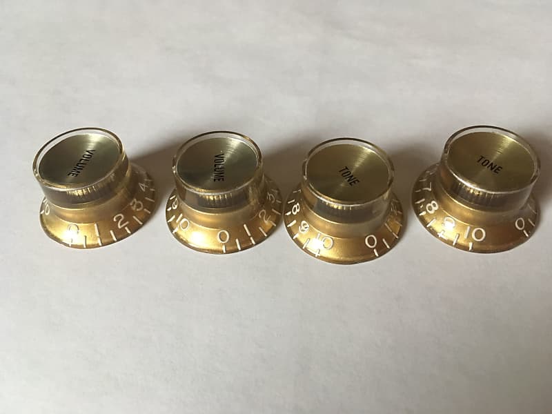 1960's 70's Style Gold Reflector Knobs For Gibson Les Paul | Reverb