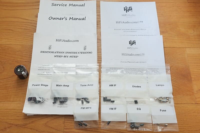 Sherwood S-7100 restoration kit filter capacitor repair rebuild fix  			