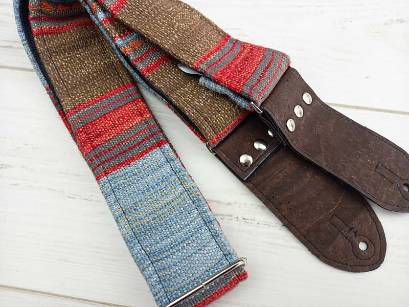 Handmade Guitar Strap, Vegan Cork Leather Ends Reverb