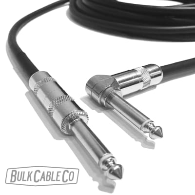 8 FT - Mogami 2524 Guitar Cable - Switchcraft 226 Right Angle to Switchcraft 280 Straight - TS Mono 1/4" Connectors - RA/ST Ends