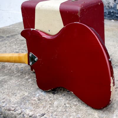 MURPH SQUIRE ii-T 1965 Aged Candy Apple Red. Offset Guitar Styled after Jaguar and Strat. ULTRA RARE image 21