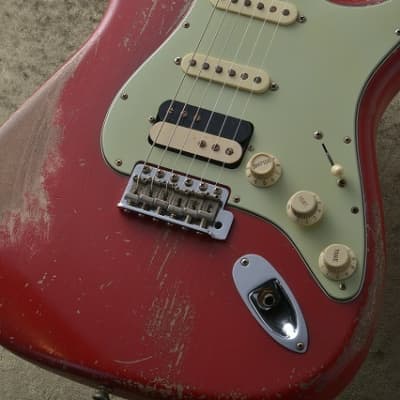 Fender Custom Shop Master Built 1960 s Stratocaster Heavy Relic Desert Sand on Dakota Red by Dale Wi image 2