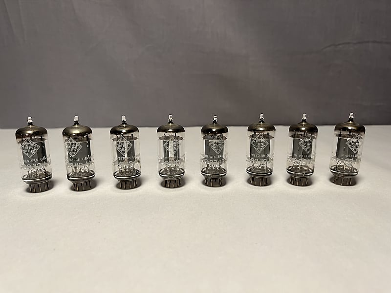 Lot of 8 Matched Telefunken 12AX7 / ECC83 Ribbed Plate Tubes | Reverb