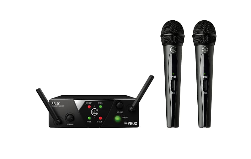 AKG MINI2VOC-US25AB Dual-Channel Mini Wireless Vocal System with Two Handheld Microphones, AB Band image 1