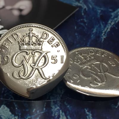 The Highland Plectrum Co. One Brian May Inspired 1951 Sixpence Coin Plectrum. image 1