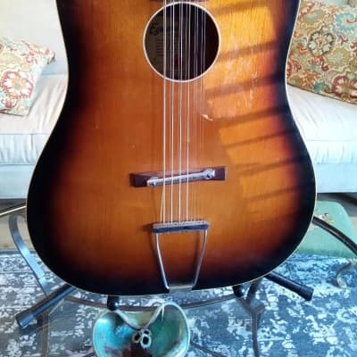 Egmond 12 String Acoustic with case Vintage 1970 NICE image 2