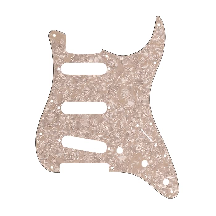 Fender Stratocaster S/S/S Pickguard 11-Hole Mount 4-Ply - Aged White Pearl image 1
