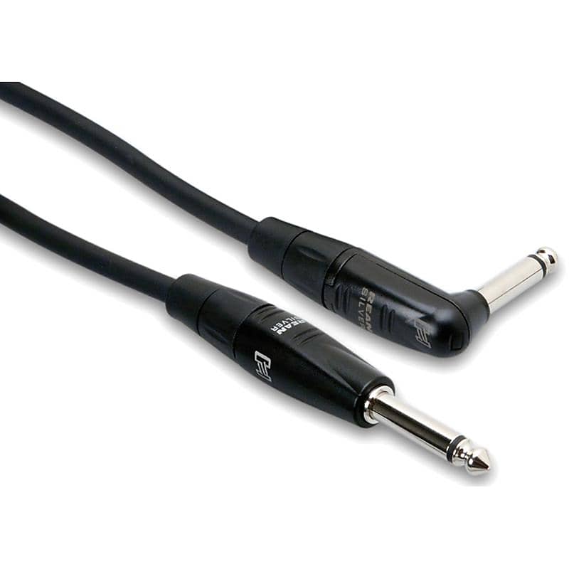 Hosa Pro Guitar Cable, REAN Straight to Right-Angle, 20 feet, HGTR-020R image 1