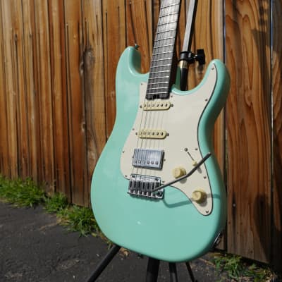 Schecter USA CUSTOM SHOP - Atomic Green Nick Johnston HSS 6-String Electric Guitar w/ Black Tweed Case (2023) image 5