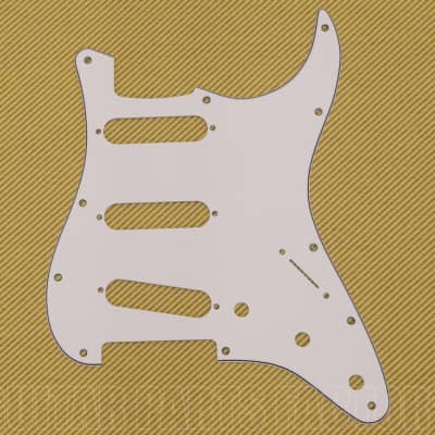 099-1360-000 Genuine Fender White 3-ply Standard Stratocaster/Strat Pickguard