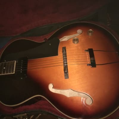 Alden   Archtop  Guitar with p90 pickup in tobacco sunburst image 2