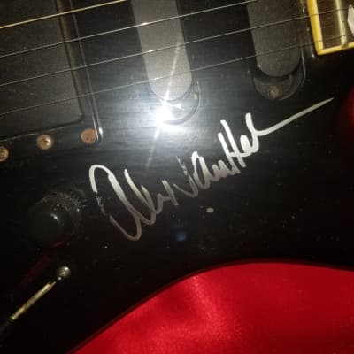 Eddie Van Halen X4 autographed Guitar Yamaha 'RGZ CUSTOM" 1987 gloss black Very Rare image 4