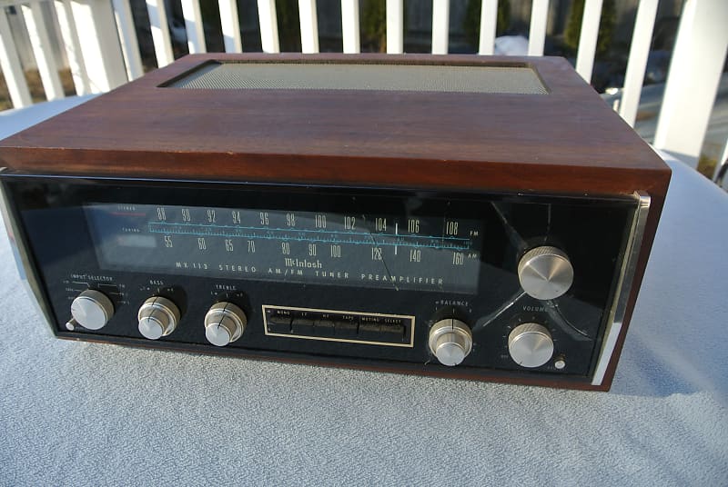 Pickup Mass - McIntosh MX113 Stereo AM/FM Tuner Preamp Preamplifier w Wood Case  			