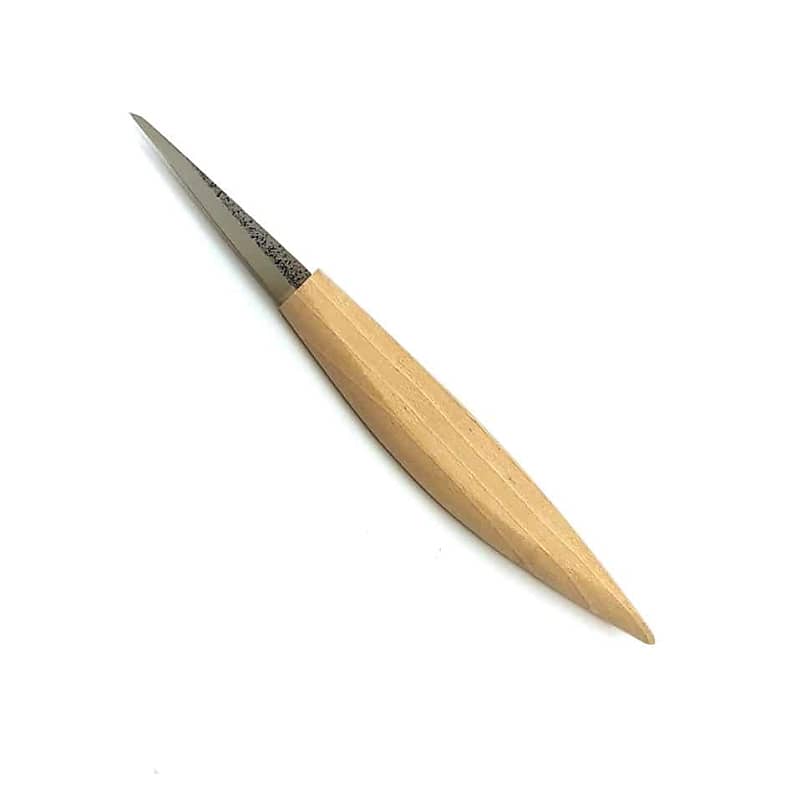 Japanese Kuri wood carving knife with wooden handle, Left Bevel