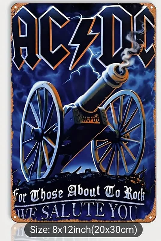 AC/DC . Metal Tin Sign. 8