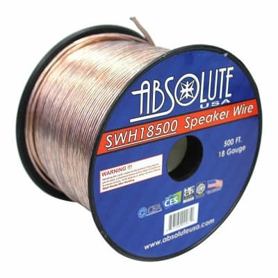 American Terminal 14 Gauge 100 Feet Speaker Wire Cable with Flex Clear PVC Sheathing Ideal for Home Theater Speakers, Marin, and Car Speakers