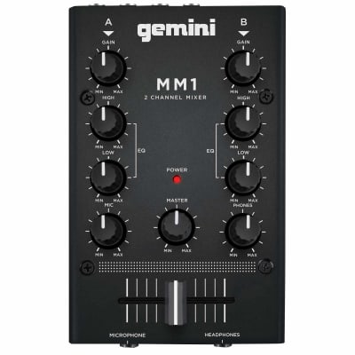 Gemini MM1 2-Channel Mic Input Compact Portable EQ DJ Mixer image 1